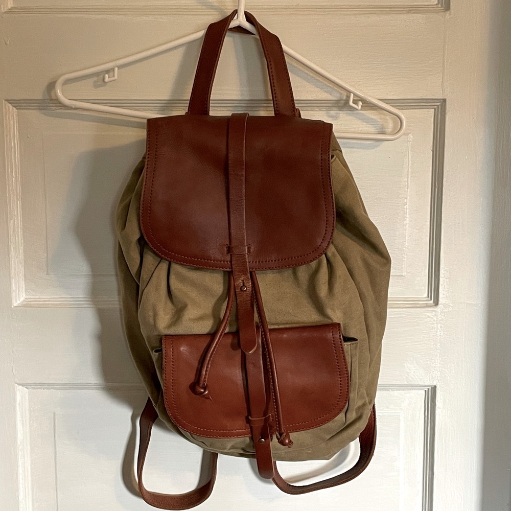Madewell canvas and leather backpack